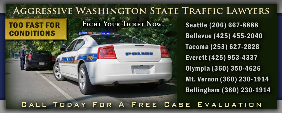 Washington Too Fast for Conditions Ticket Attorneys